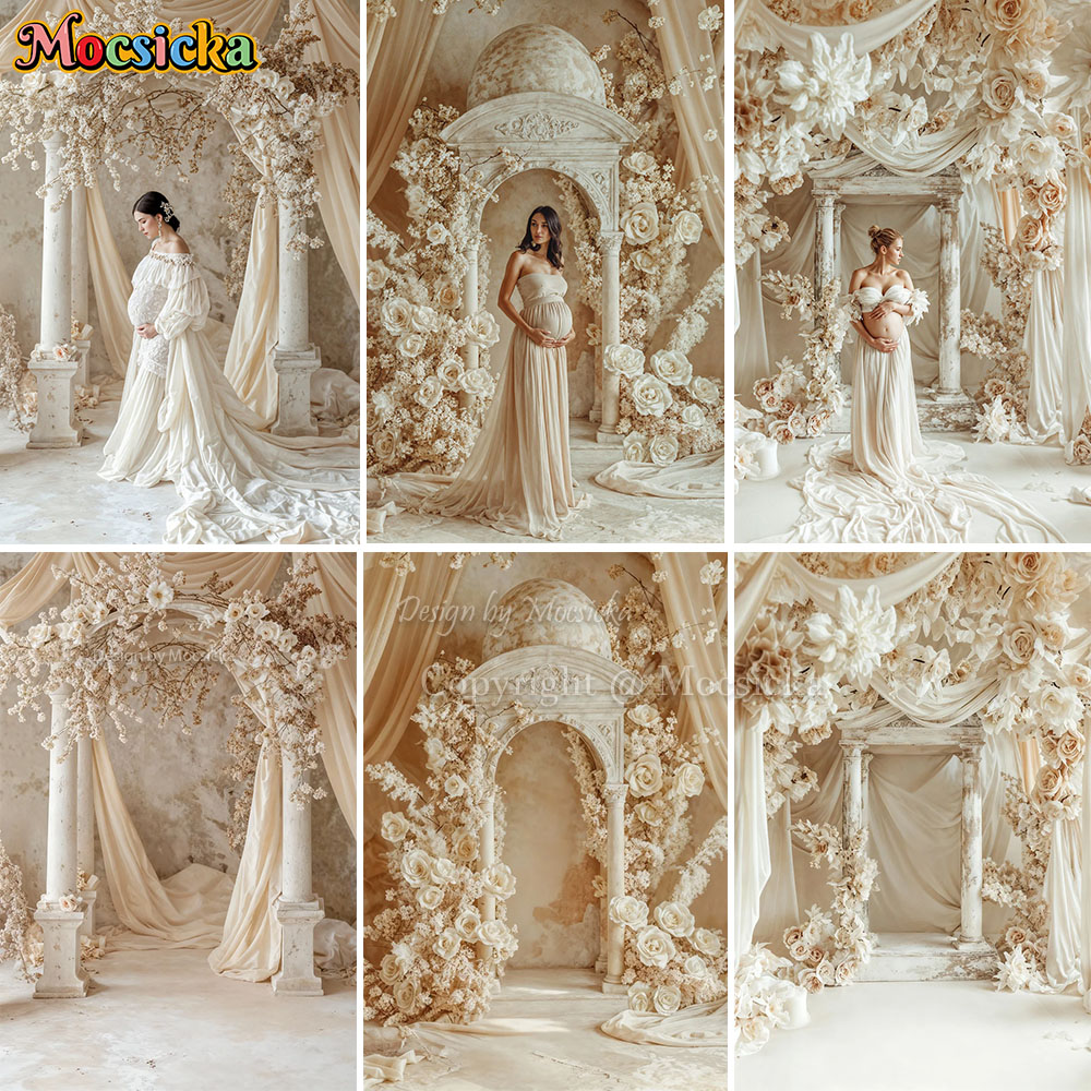 Home Office Backdrop - Mocsicka Cream White Wedding Party Backdrop