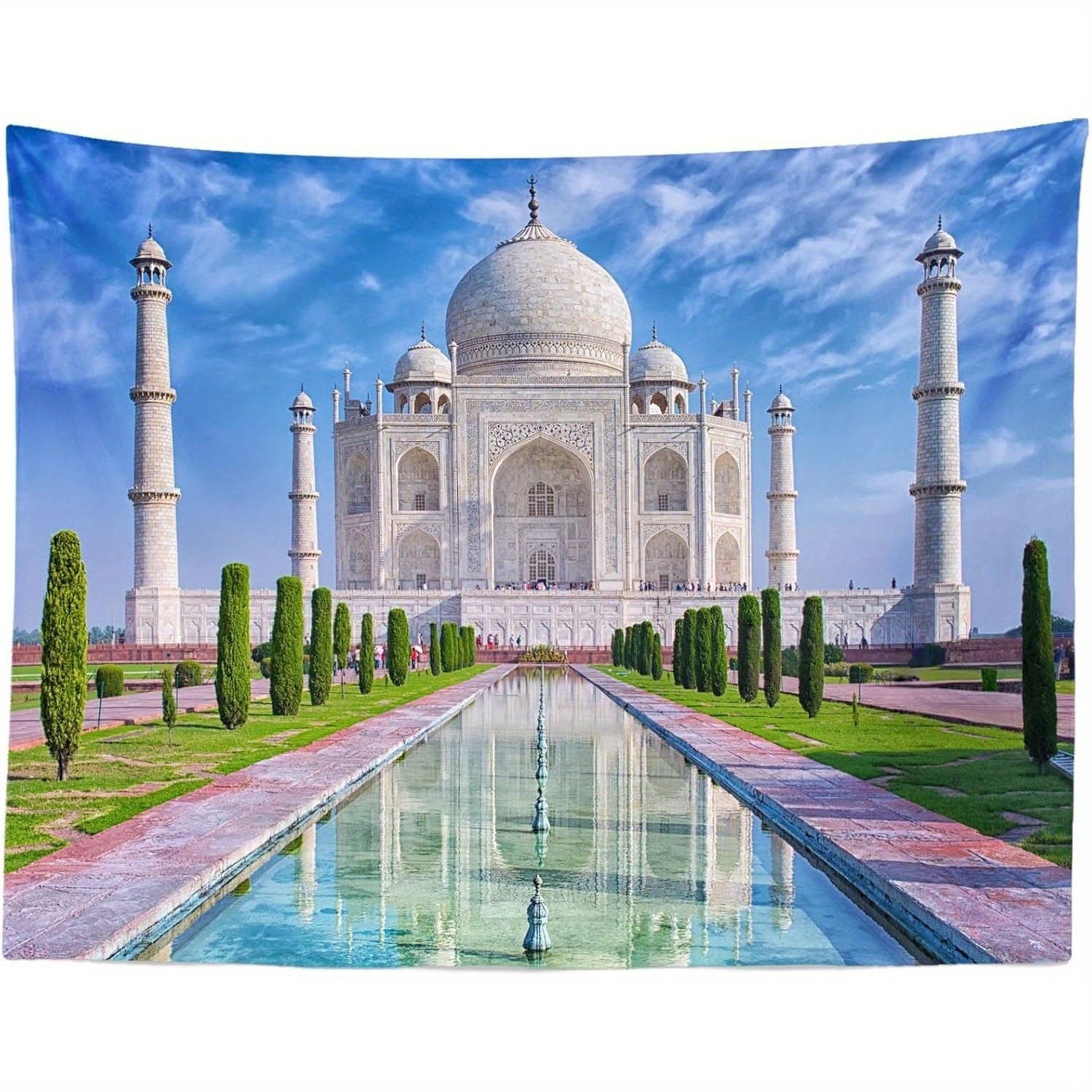 Home Office Backdrop - Taj Mahal Theme Digital printing polyester