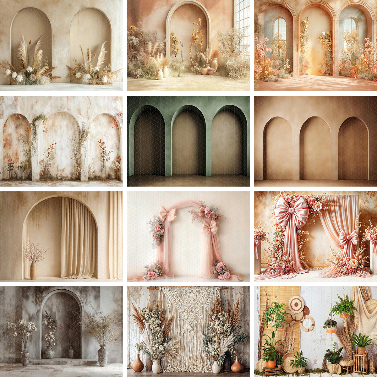Home Office Backdrop - Bohemia Arch Door Wall Backdrops Kids