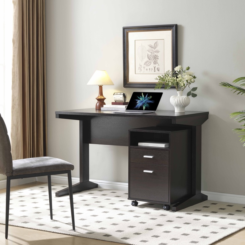 Home Office With Two Desks - Home Office Desk with Modesty Panel