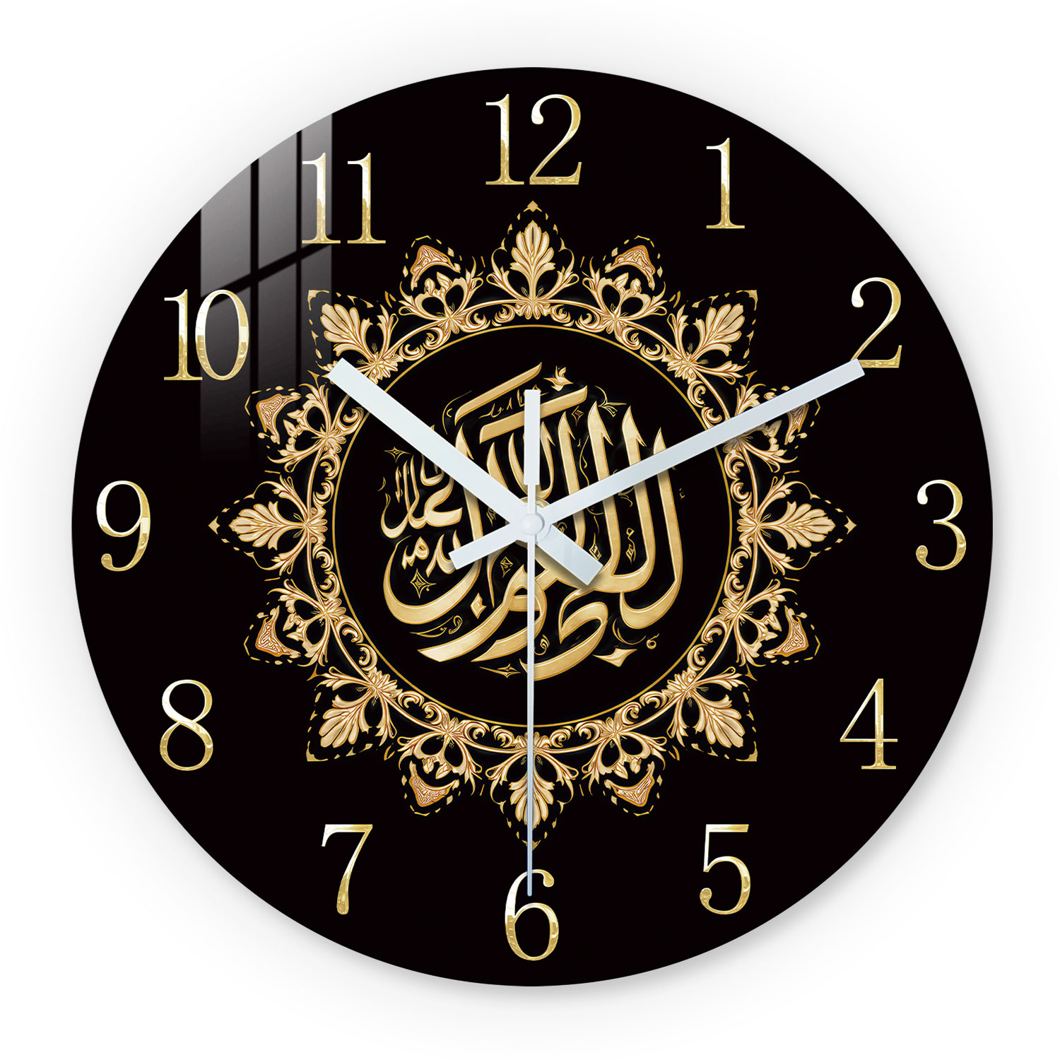 Home Office Backdrop - Geometric Line Wooden Wall Clock, 10-24inch