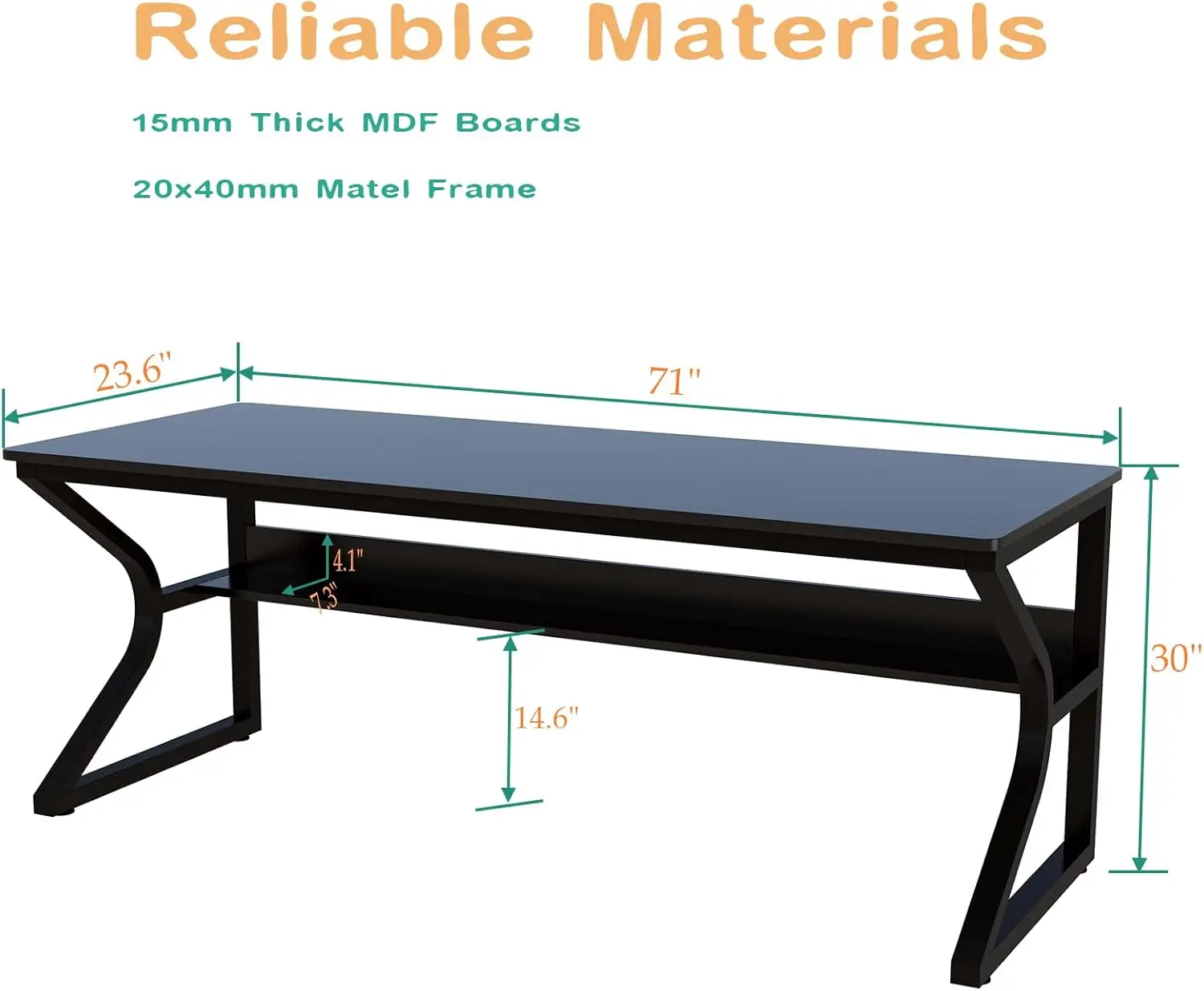 Extra Long Desk Bookshelf 71 D - Home Office With Two Desks incelemesi ve fiyatı