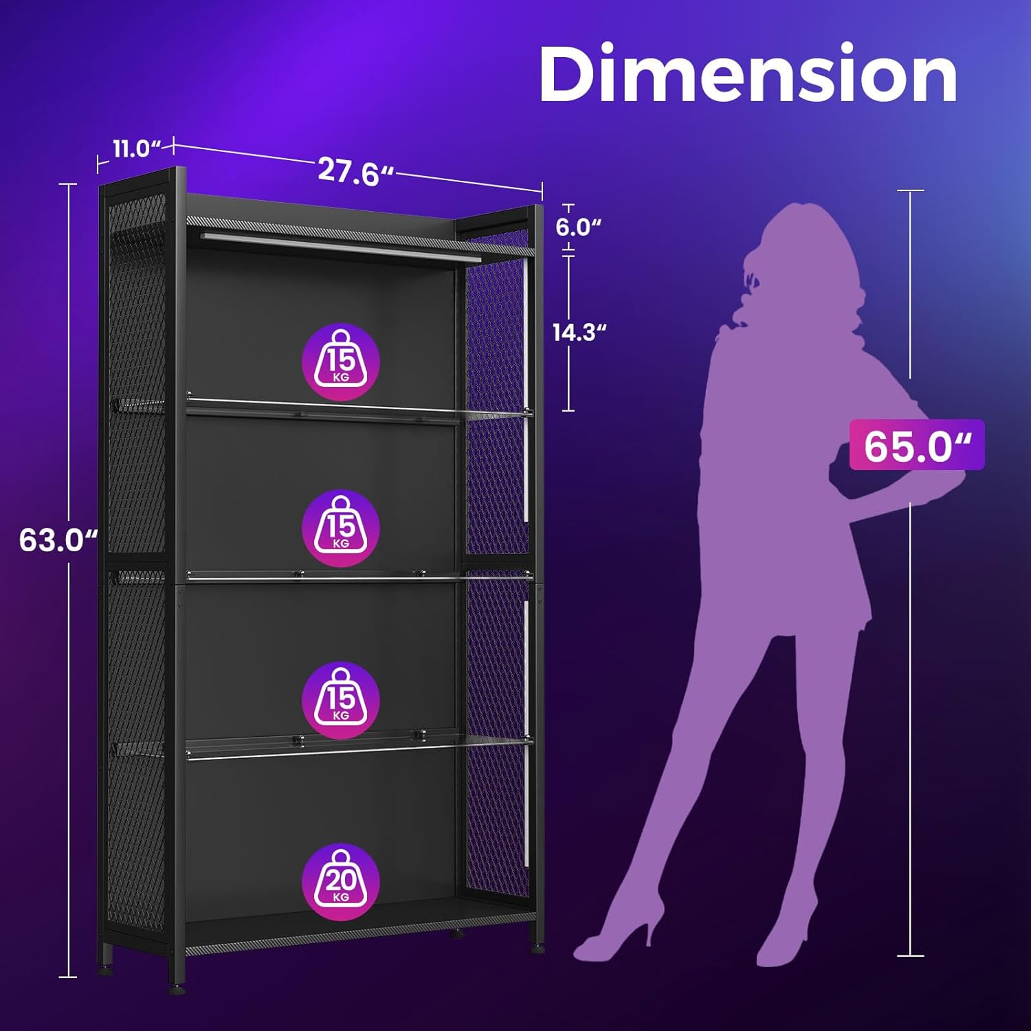LED Display Case with Glass Sh - Bookcase Wood Shelf incelemesi ve fiyatı