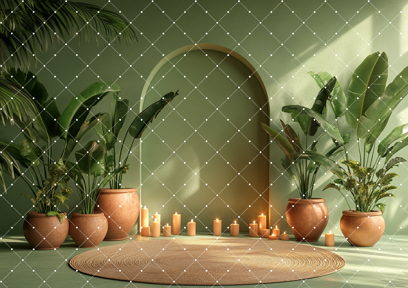Palm Oasis Arch Wall Boho Back - Home Office Backdrop incelemesi ve fiyatı