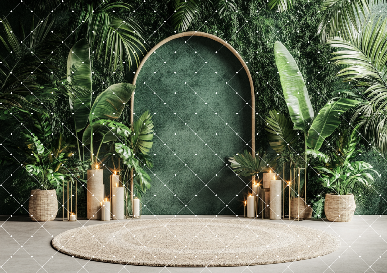 Palm Oasis Arch Wall Boho Back - Home Office Backdrop incelemesi ve fiyatı