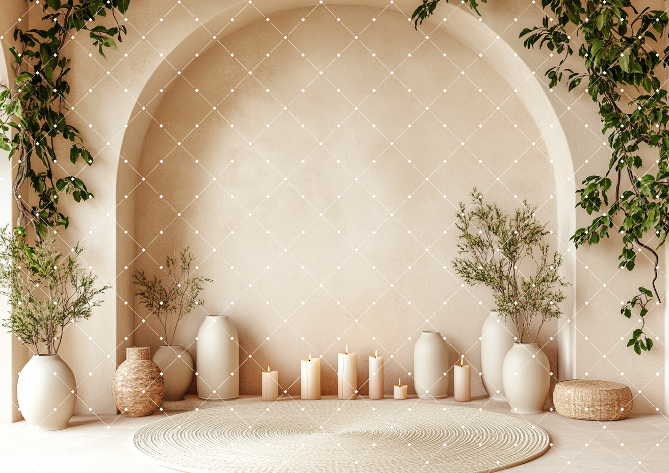 Palm Oasis Arch Wall Boho Back - Home Office Backdrop incelemesi ve fiyatı