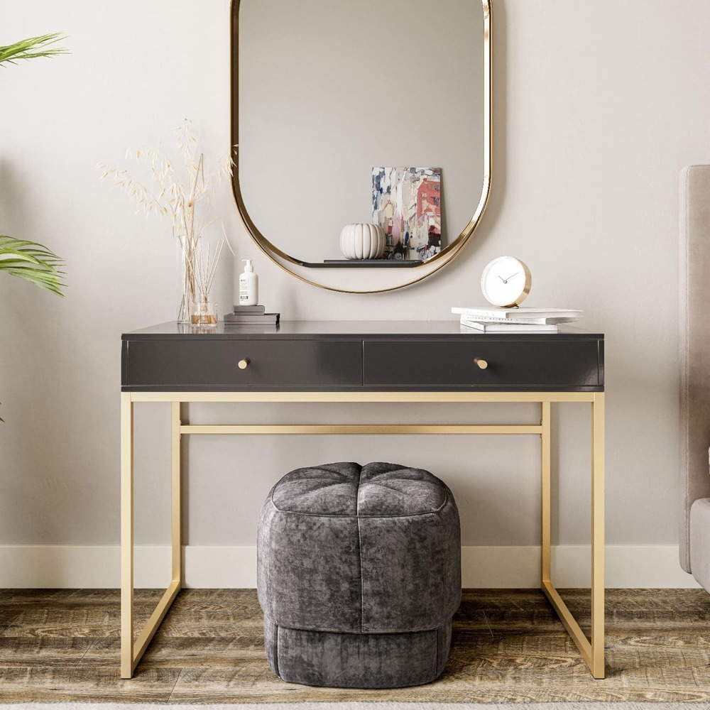 Modern 42 Inch Makeup Vanity D - Home Office With Two Desks incelemesi ve fiyatı