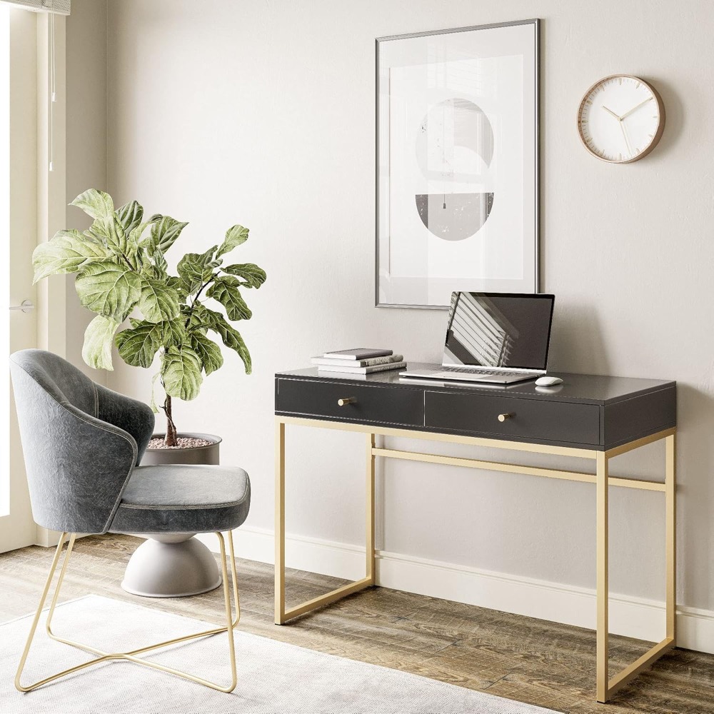 Modern 42 Inch Makeup Vanity D - Home Office With Two Desks incelemesi ve fiyatı