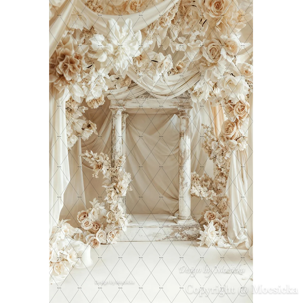 Mocsicka Cream White Wedding P - Home Office Backdrop incelemesi ve fiyatı