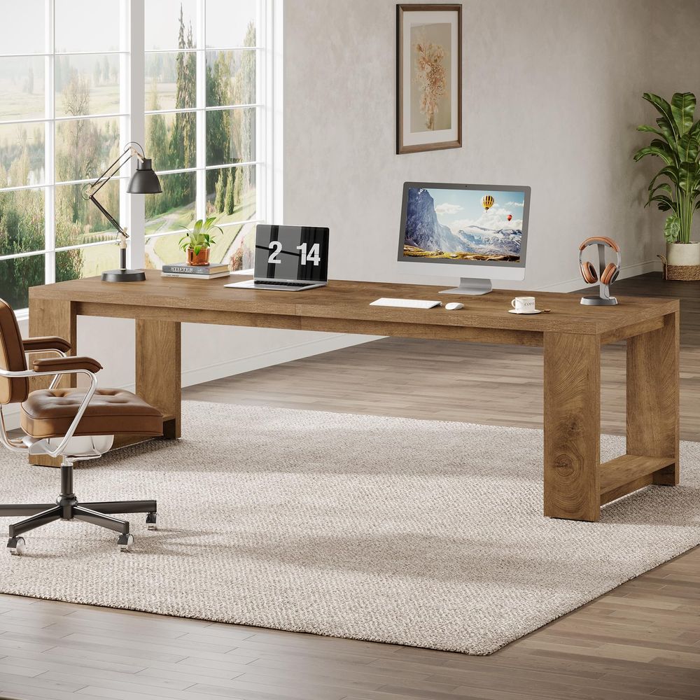 2 Person Desk, 86.6 Extra Long - Home Office With Two Desks incelemesi ve fiyatı