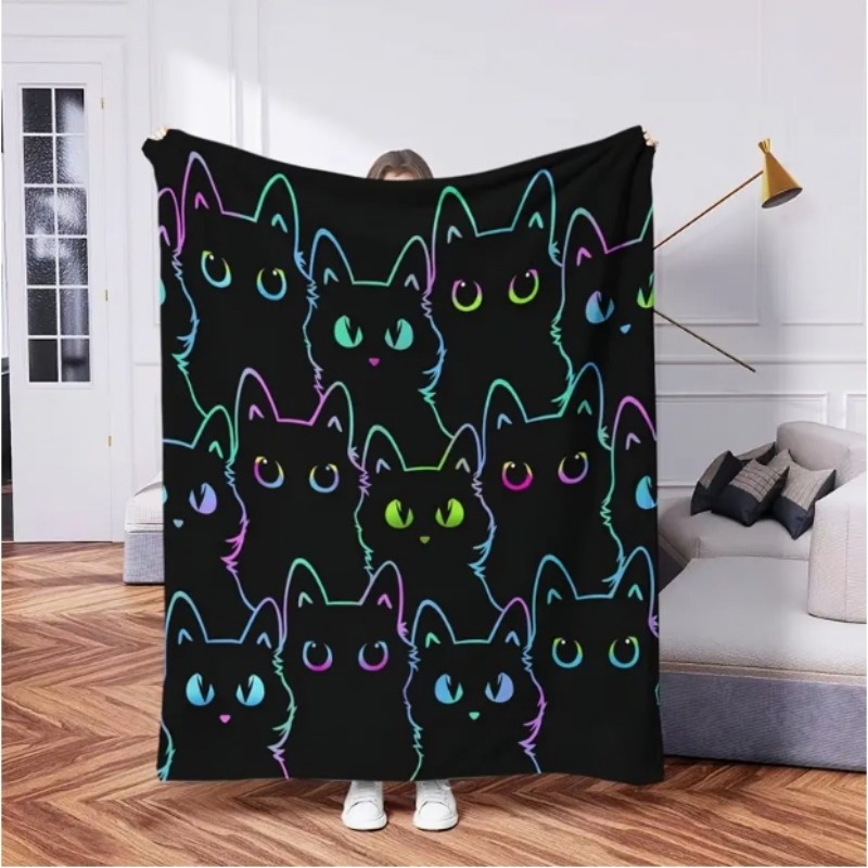 VIKAMA Cartoon Black Cat Flann - Home Office With Sofa incelemesi ve fiyatı