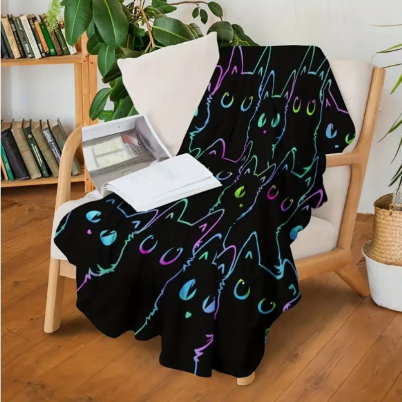 VIKAMA Cartoon Black Cat Flann - Home Office With Sofa incelemesi ve fiyatı