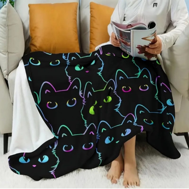 VIKAMA Cartoon Black Cat Flann - Home Office With Sofa incelemesi ve fiyatı