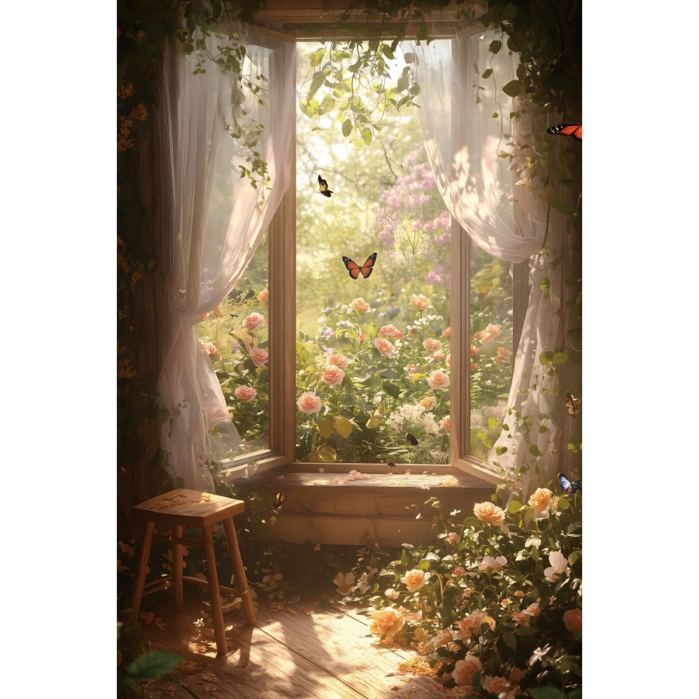 Spring Flower Garden Wedding B - Home Office Backdrop incelemesi ve fiyatı