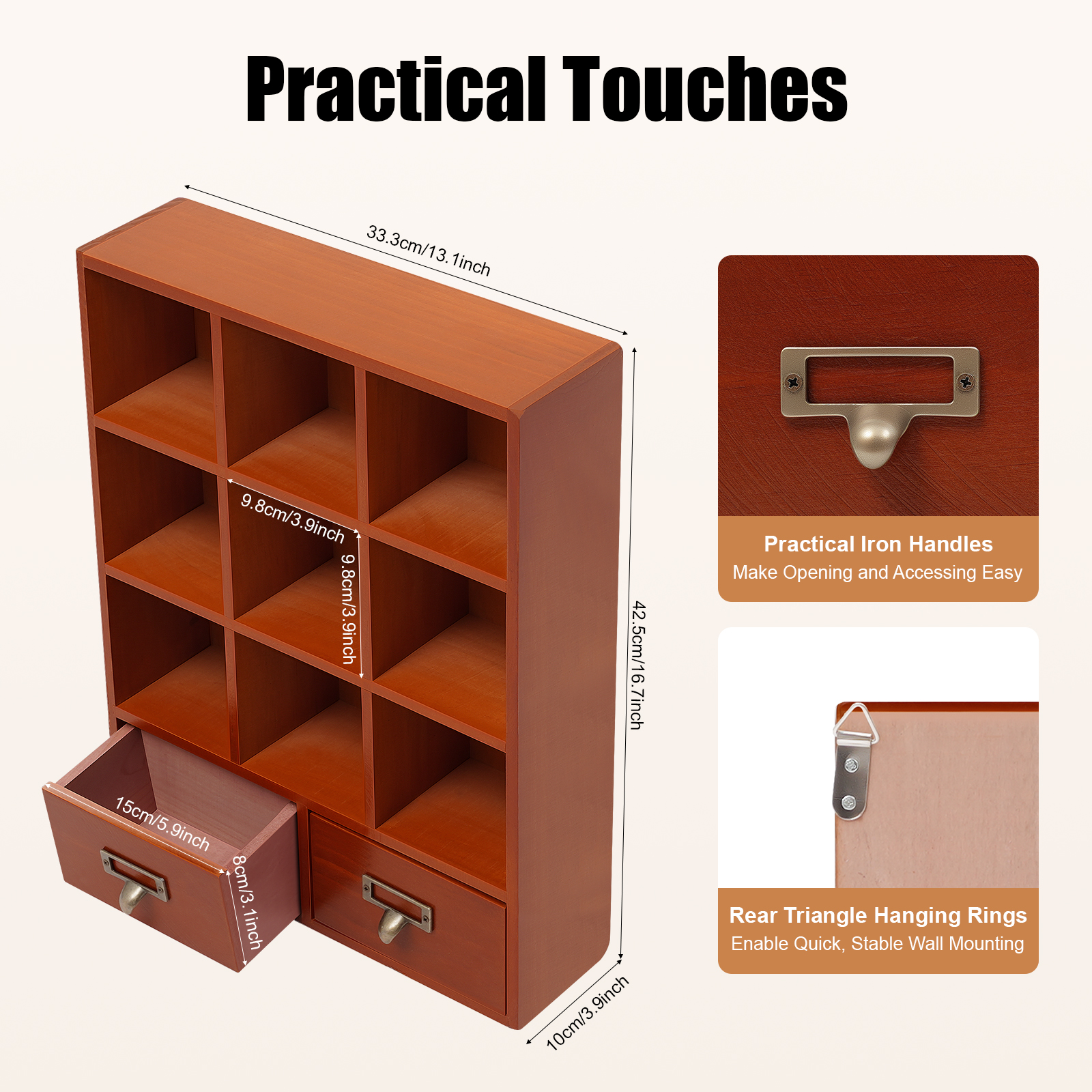 Storage Display Cabinet, 9-Cub - Bookcase Wood Shelf incelemesi ve fiyatı
