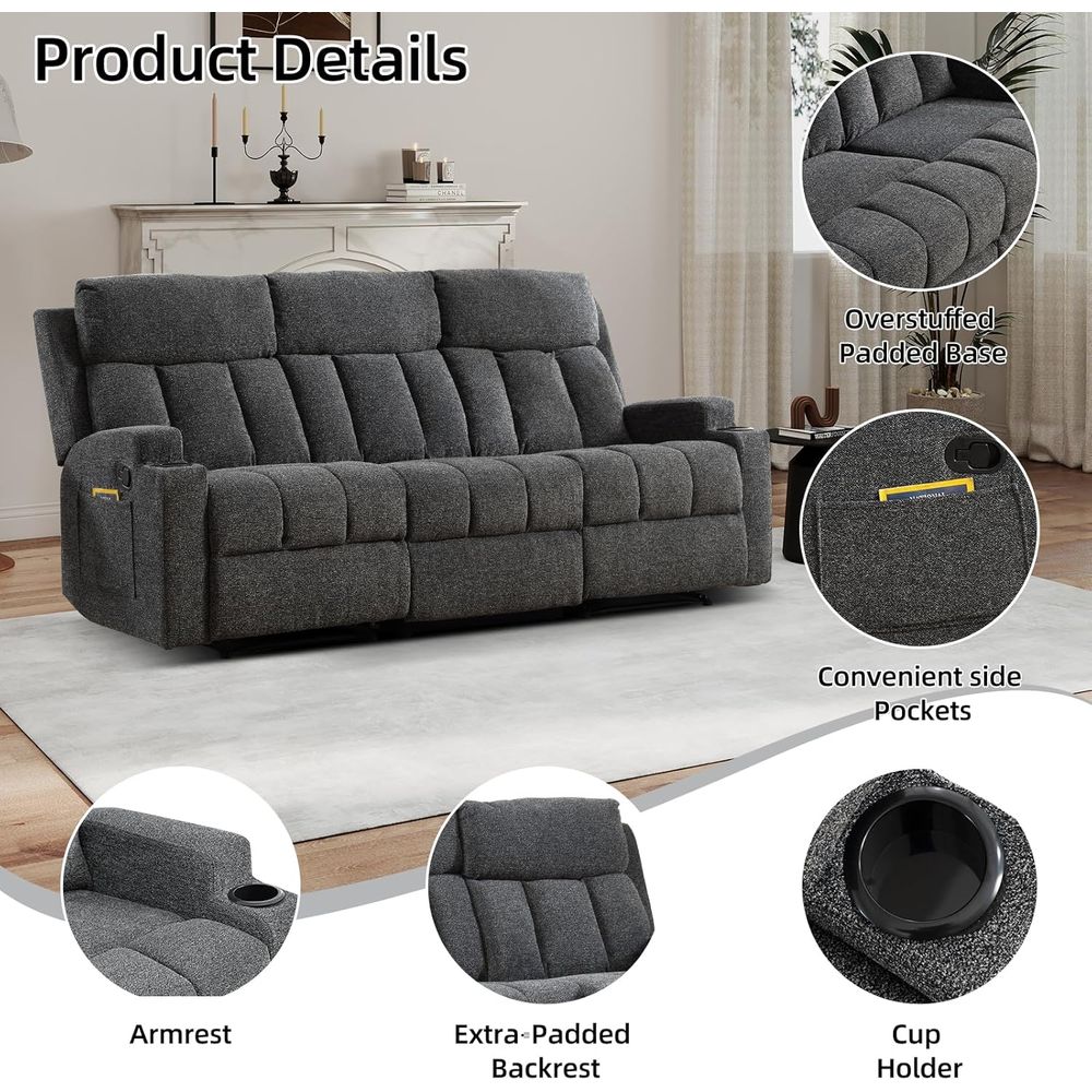 3-Seat Reclining Sofa with Sid - Home Office With Sofa incelemesi ve fiyatı