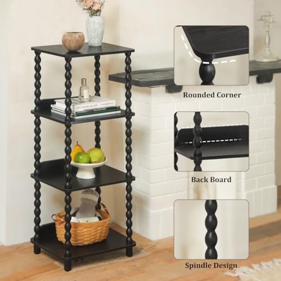 Book Shelf, 4-Tier Bookshelf w - Bookcase Wood Shelf incelemesi ve fiyatı