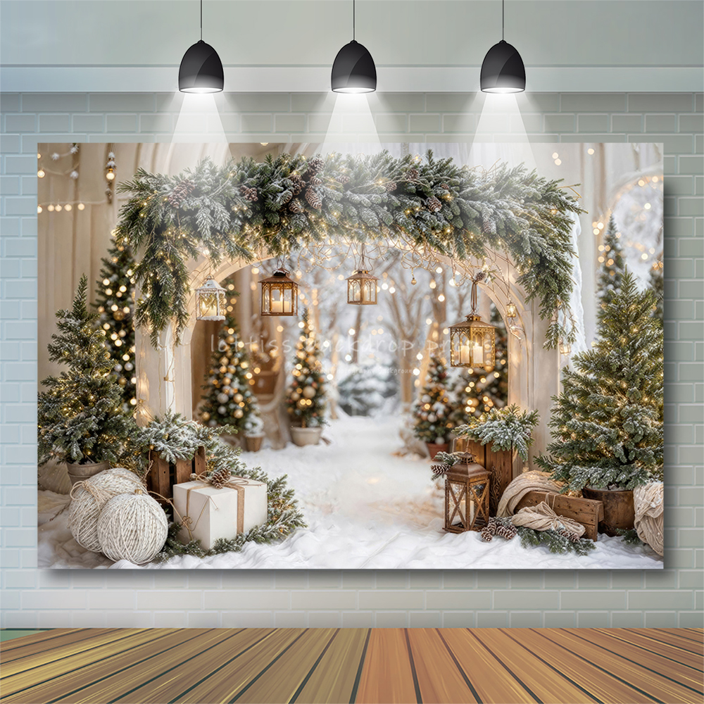 Snow Christmas Arch Fleece Bac - Home Office Backdrop incelemesi ve fiyatı
