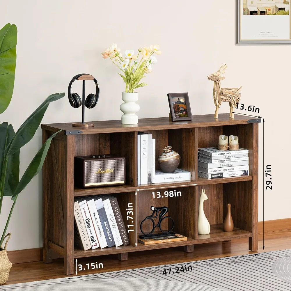 Farmhouse 6 Cube Book Shelf, W - Bookcase Wood Shelf incelemesi ve fiyatı