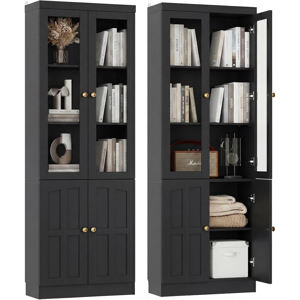80 Tall Glass Door Bookcase wi - Bookcase Wood Shelf incelemesi ve fiyatı