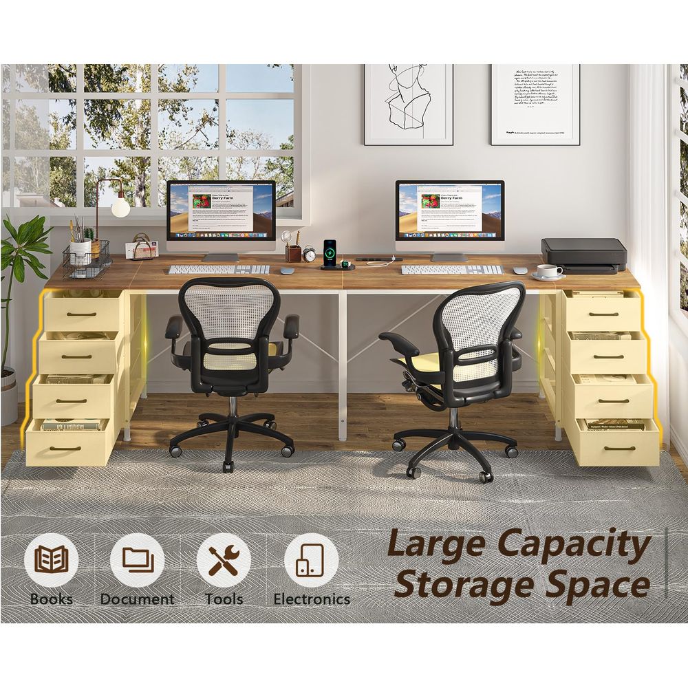 95 2 Person Desk with 8 Fabric - Home Office With Two Desks incelemesi ve fiyatı