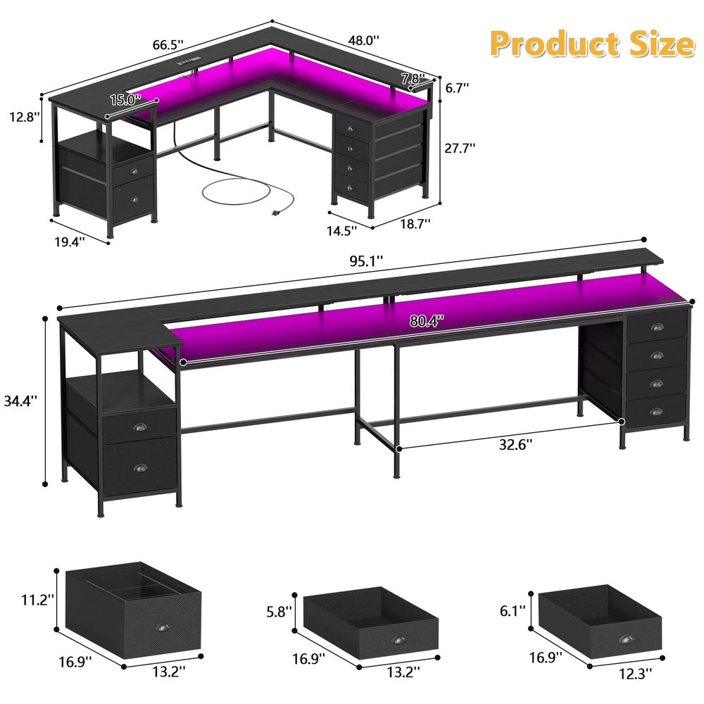 95 Two Person Computer Gaming  - Home Office With Two Desks incelemesi ve fiyatı