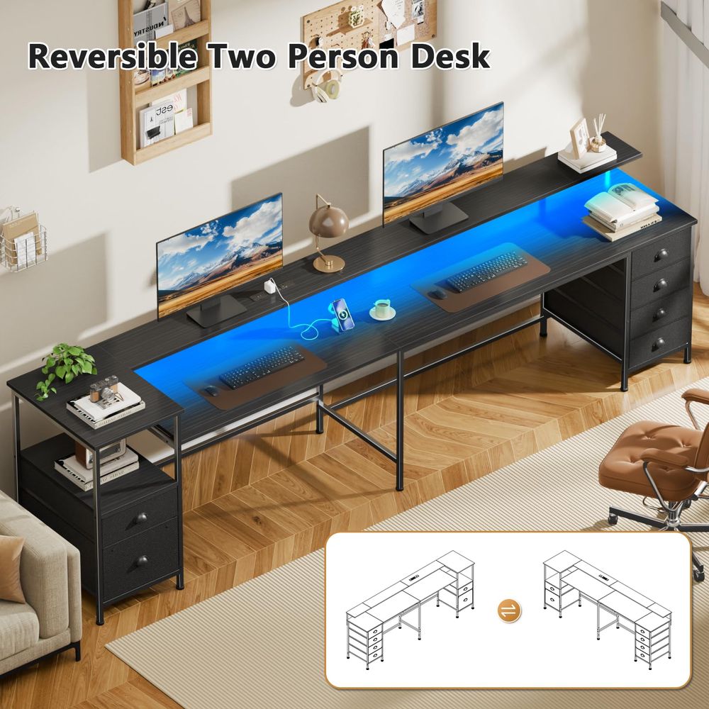 95 Two Person Computer Gaming  - Home Office With Two Desks incelemesi ve fiyatı