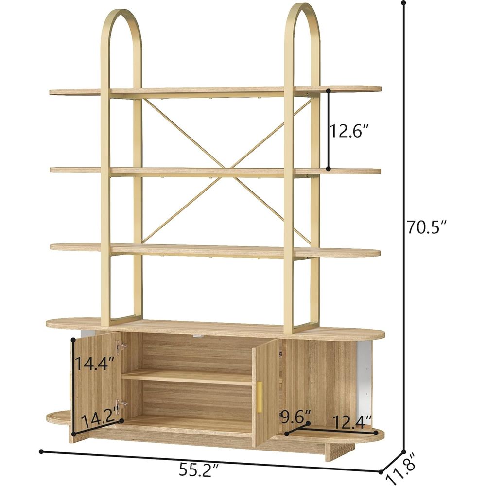 Elegant Arched Cabinet, Slidin - Bookcase Wood Shelf incelemesi ve fiyatı