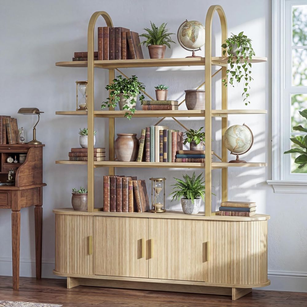 Elegant Arched Cabinet, Slidin - Bookcase Wood Shelf incelemesi ve fiyatı