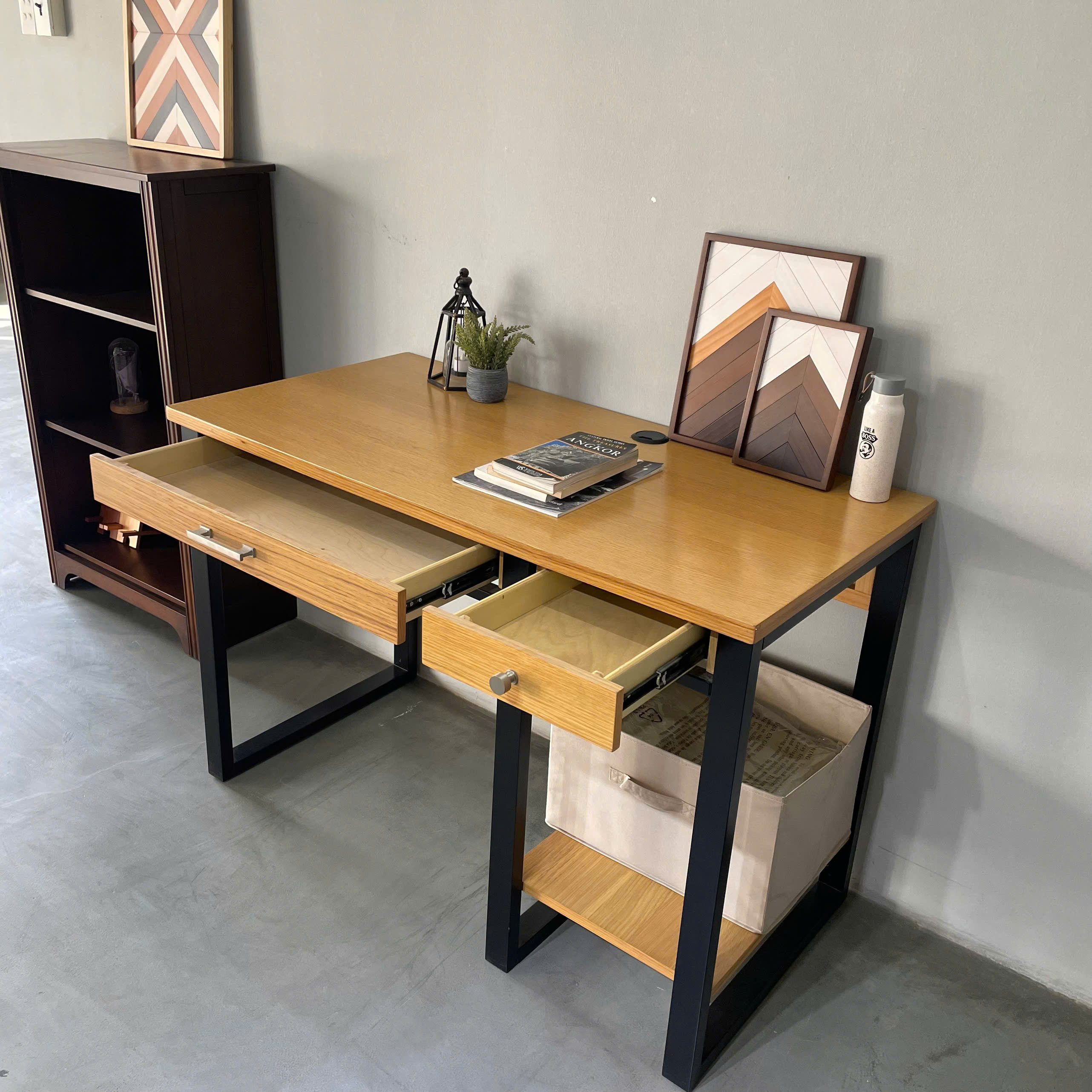 Home office wooden computer de - Home Office With Two Desks incelemesi ve fiyatı