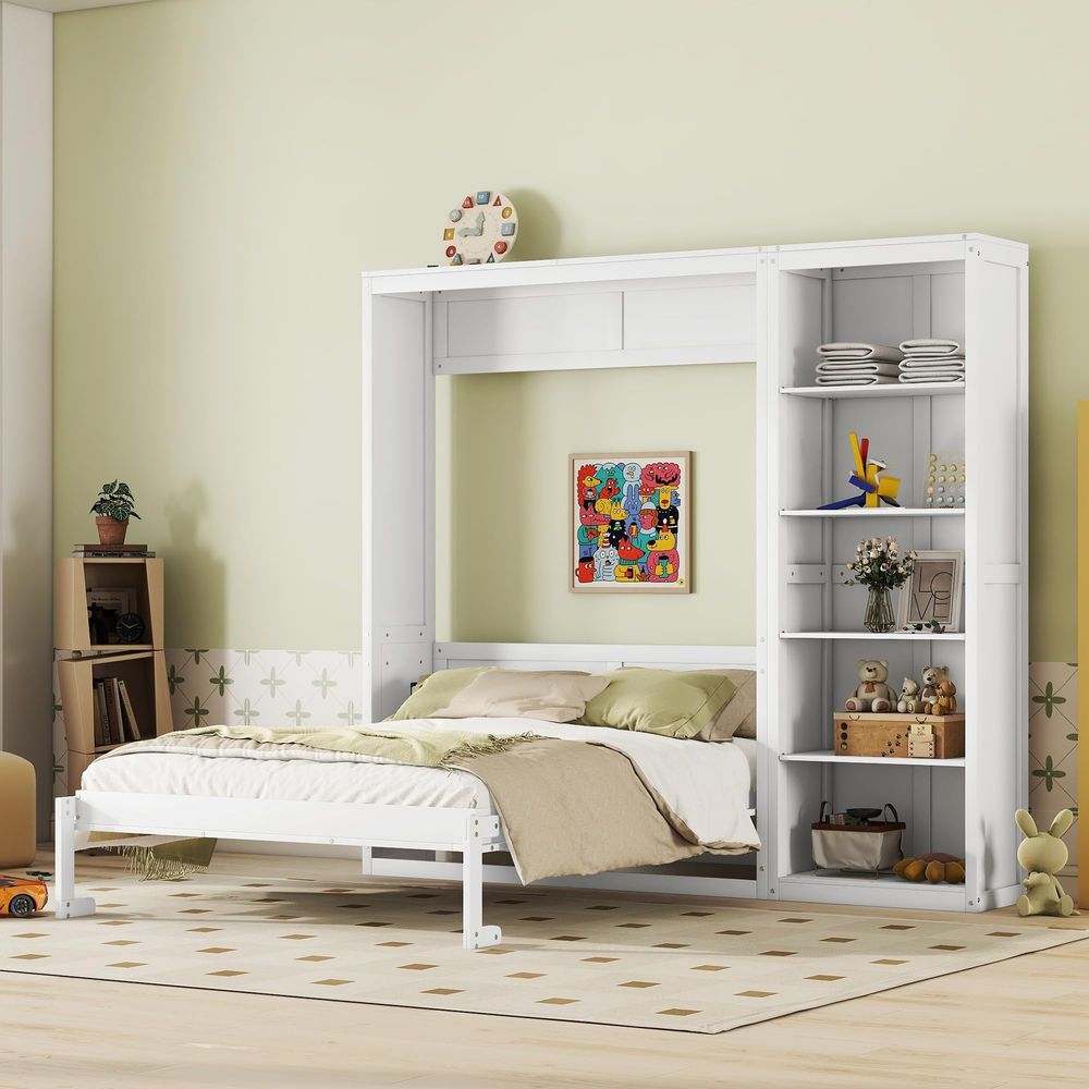 Queen Murphy Bed with Storage  - Bookcase Wood Shelf incelemesi ve fiyatı