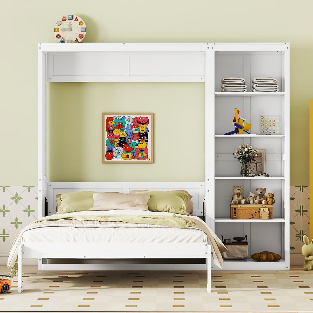 Queen Murphy Bed with Storage  - Bookcase Wood Shelf incelemesi ve fiyatı