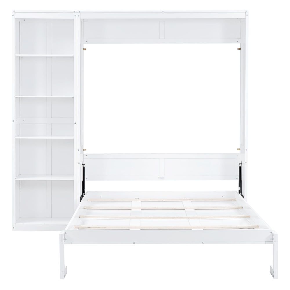 Queen Murphy Bed with Storage  - Bookcase Wood Shelf incelemesi ve fiyatı