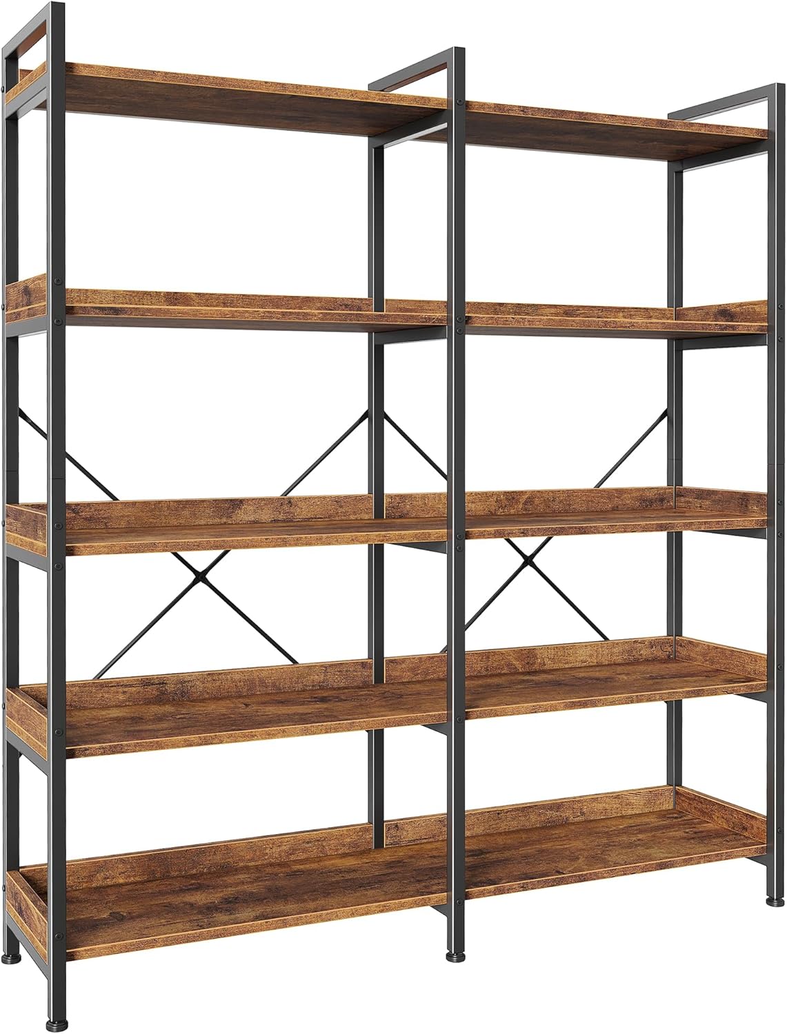 5-Tier Bookshelf with 10 Open  - Bookcase Wood Shelf incelemesi ve fiyatı