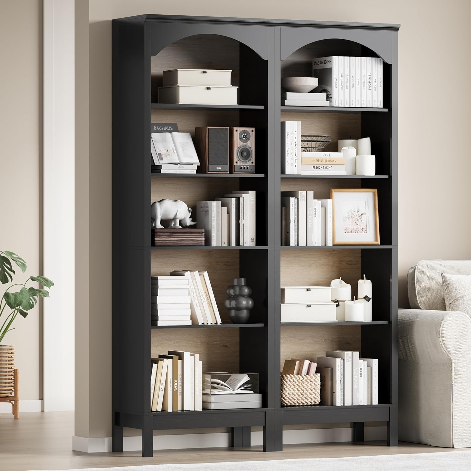 Arched Bookshelf with 5 Tier O - Bookcase Wood Shelf incelemesi ve fiyatı