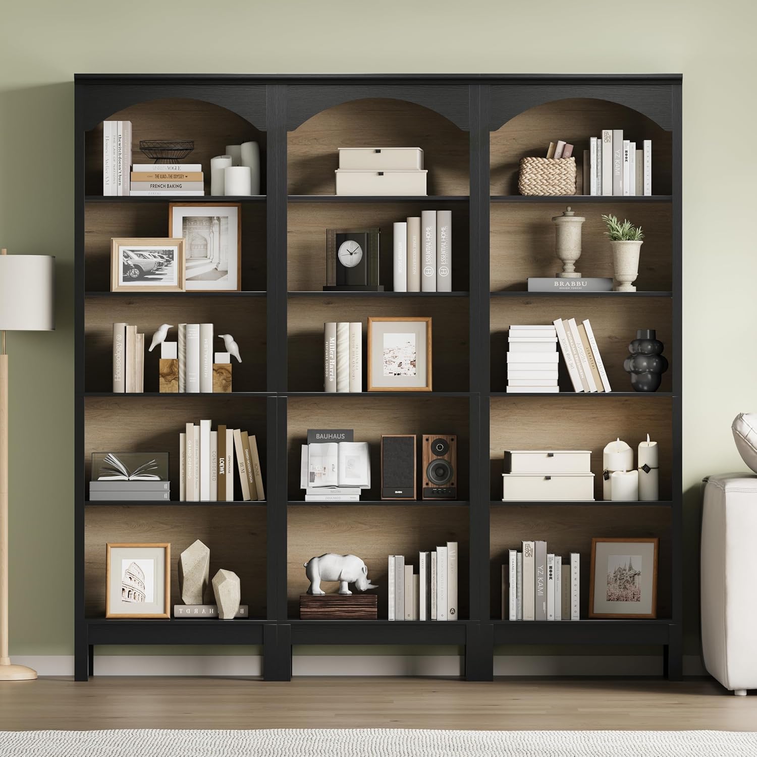 Arched Bookshelf with 5 Tier O - Bookcase Wood Shelf incelemesi ve fiyatı
