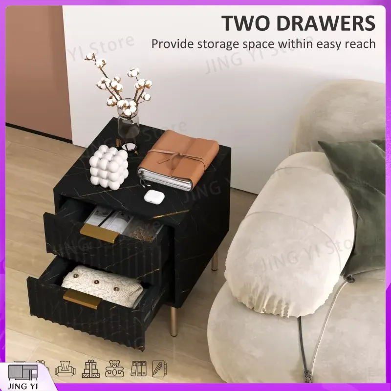 Elegant Two-Drawer Bedside Tab - Home Office With Two Desks incelemesi ve fiyatı