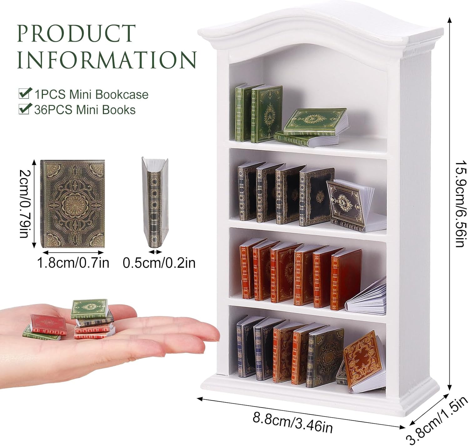 36 Pcs 1:12 Scale Dollhouse Mi - Bookcase Wood Shelf incelemesi ve fiyatı