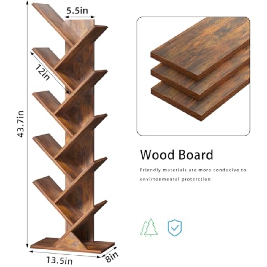 Tree Book Shelf, Floor Standin - Bookcase Wood Shelf incelemesi ve fiyatı