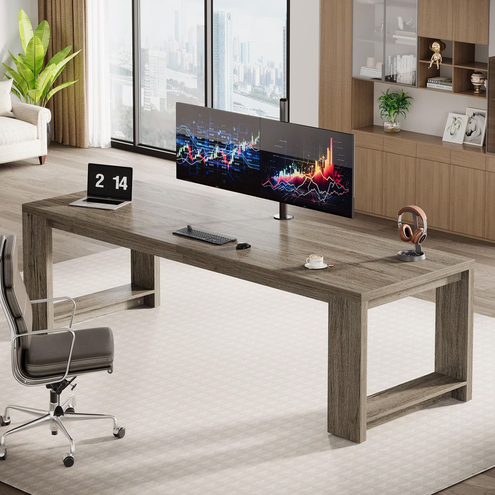 Two Person Desk, 86.6Inch Extr - Home Office With Two Desks incelemesi ve fiyatı