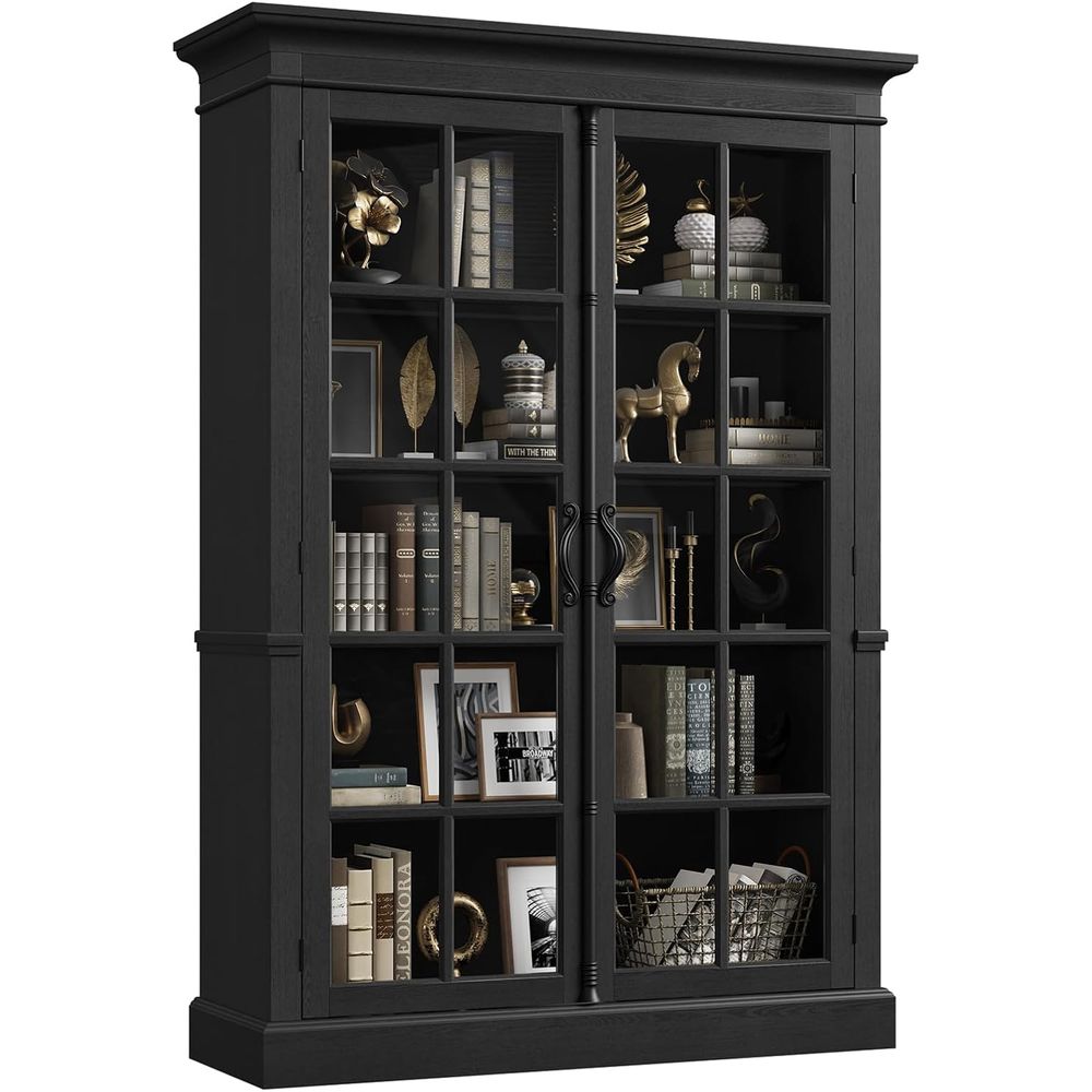 65 Tall Display Cabinet with A - Bookcase Wood Shelf incelemesi ve fiyatı