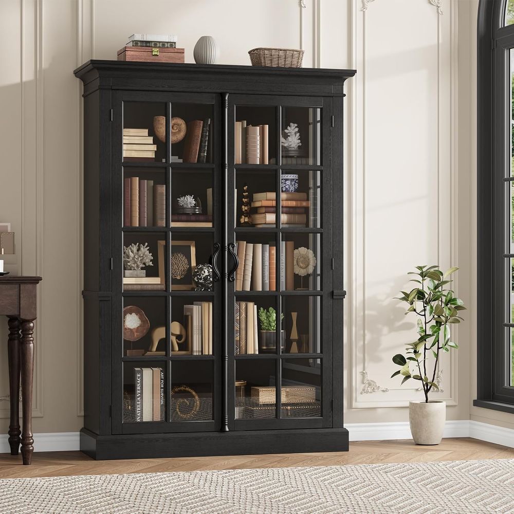 65 Tall Display Cabinet with A - Bookcase Wood Shelf incelemesi ve fiyatı