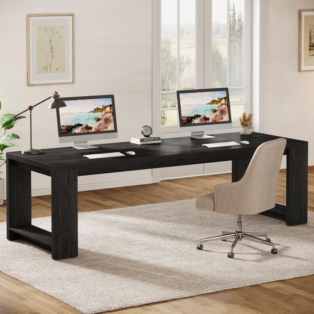 2 Person Desk, 86.6 Extra Long - Home Office With Two Desks incelemesi ve fiyatı