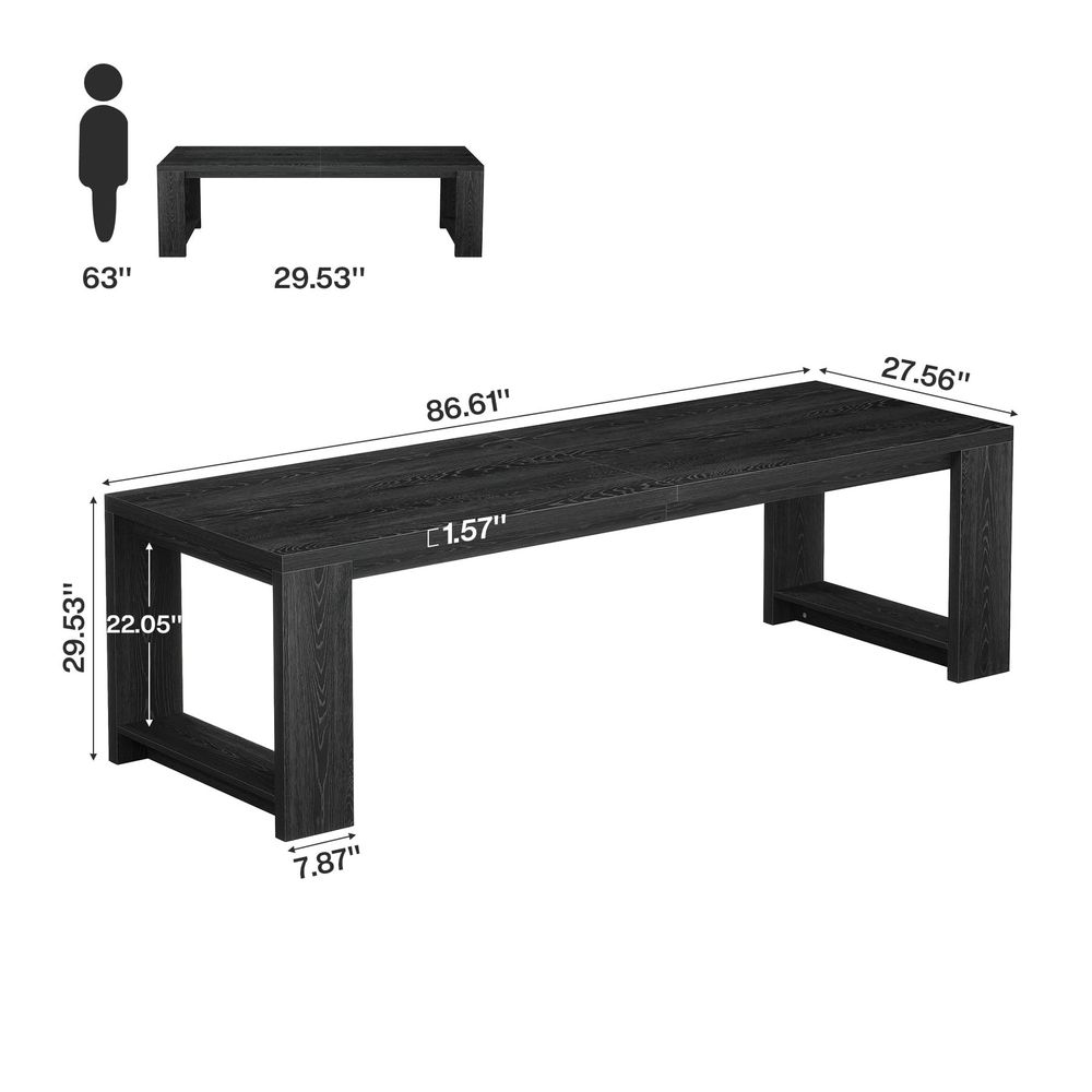 2 Person Desk, 86.6 Extra Long - Home Office With Two Desks incelemesi ve fiyatı