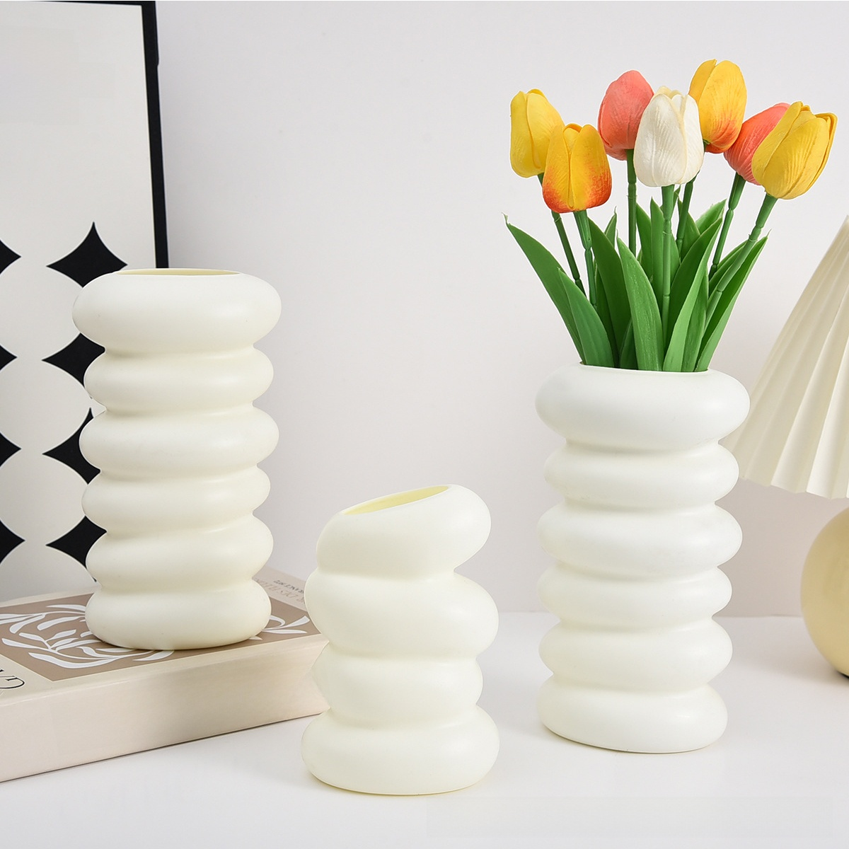 1PC Spiral Pattern Plastic Vas - Home Office Call Center incelemesi ve fiyatı