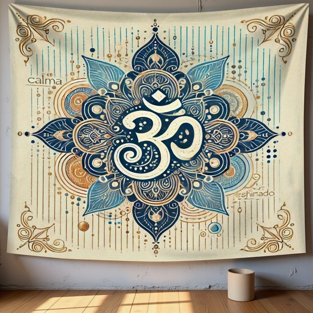 1PC Mandala And Om Symbol Prin - Home Office Backdrop incelemesi ve fiyatı