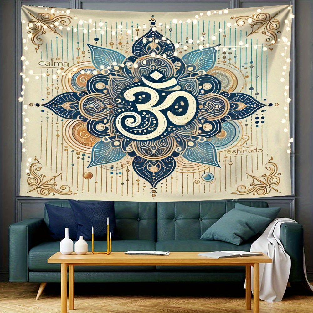 1PC Mandala And Om Symbol Prin - Home Office Backdrop incelemesi ve fiyatı