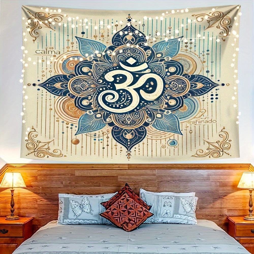 1PC Mandala And Om Symbol Prin - Home Office Backdrop incelemesi ve fiyatı