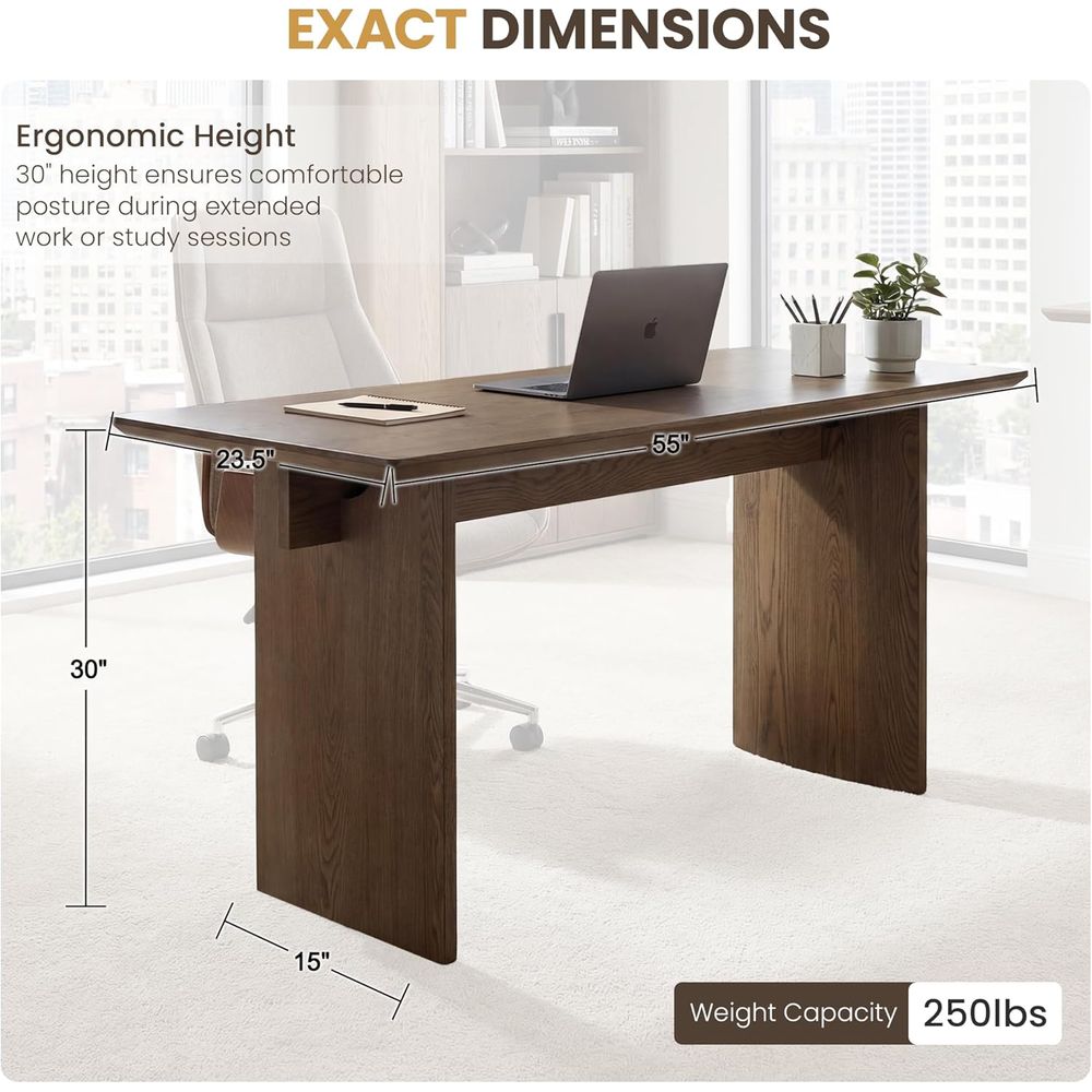 Spacious 55 Natural Walnut Min - Home Office With Two Desks incelemesi ve fiyatı